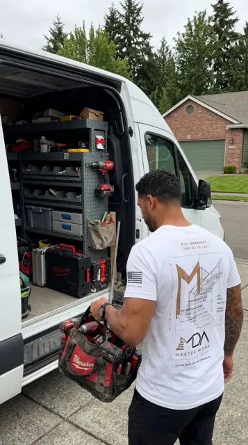 MDA MasterWood craftsman in a branded shirt in the Greater Seattle area
